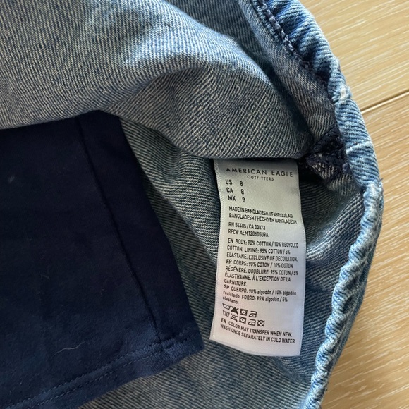 American Eagle Outfitters Dark Blue Denim Skirt Hi-Rise Mini - Picture 5 of 6